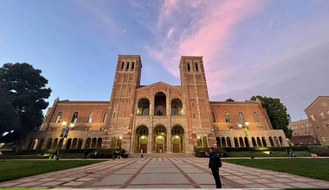 Royce Hall at UCLA at dusk