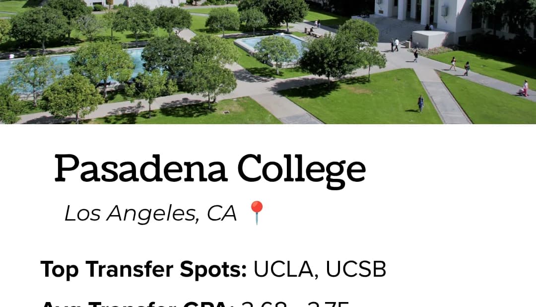 Pasadena City College's colonnaded main buildings and mirror pools