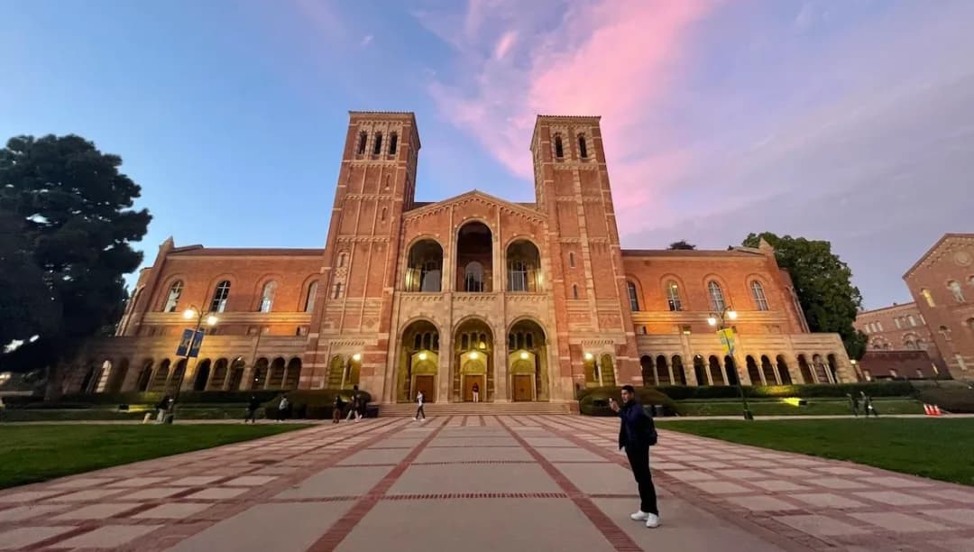 Royce Hall at UCLA at sunset