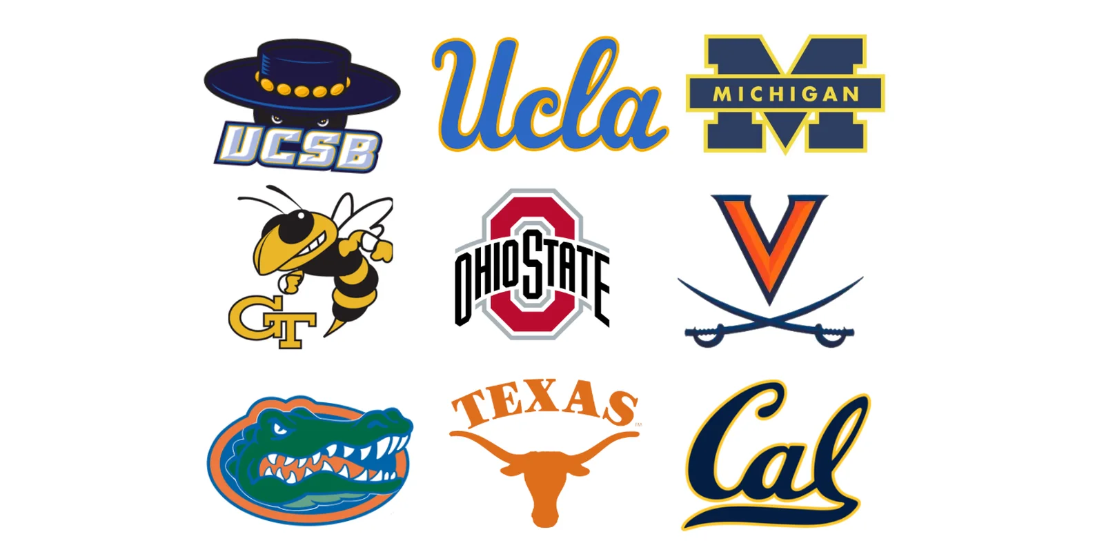 Logos of top public universities including UCSB, UCLA, Michigan, Georgia Tech, Ohio State, Virginia, Florida, Texas, and Cal