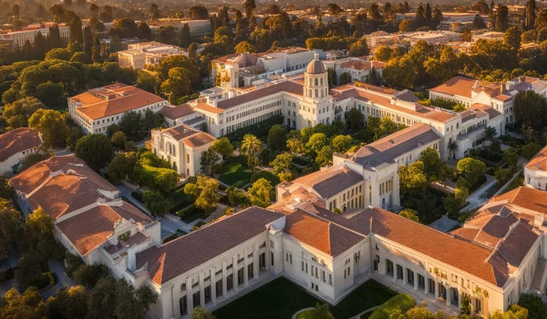 Aerial view of the Caltech campus in Pasadena