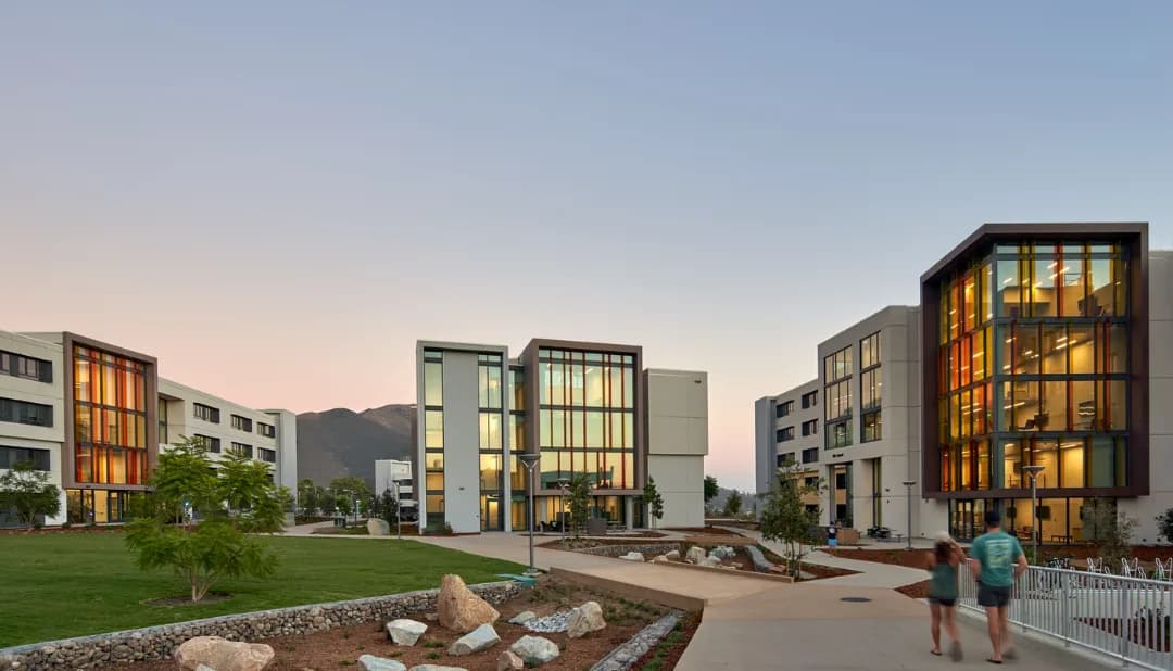 Modern student housing village at Cal Poly San Luis Obispo