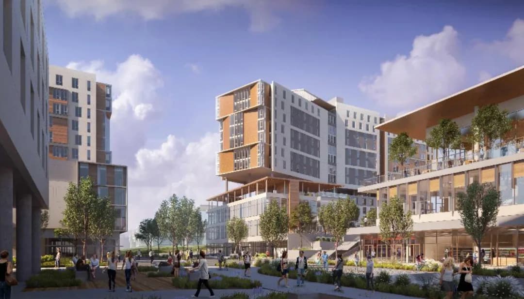 New student housing towers at UC San Diego near La Jolla