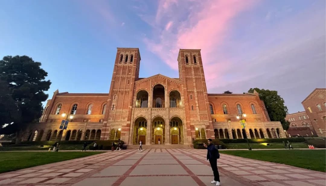 Royce Hall at UCLA at sunset