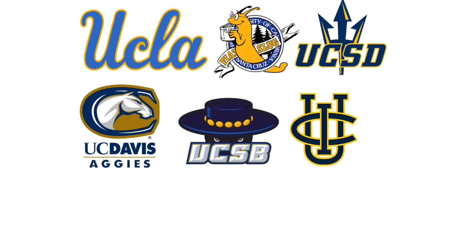 Logos of UC campuses including UCLA, UC Santa Cruz, UCSD, UC Davis, UCSB, and UC Irvine