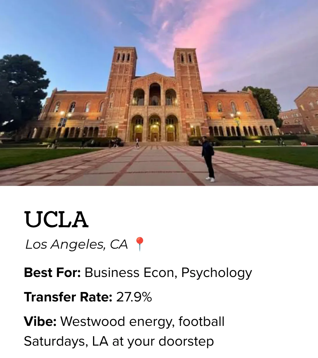 UCLA in Los Angeles: best for business economics and psychology, Westwood energy, football Saturdays, LA at your doorstep