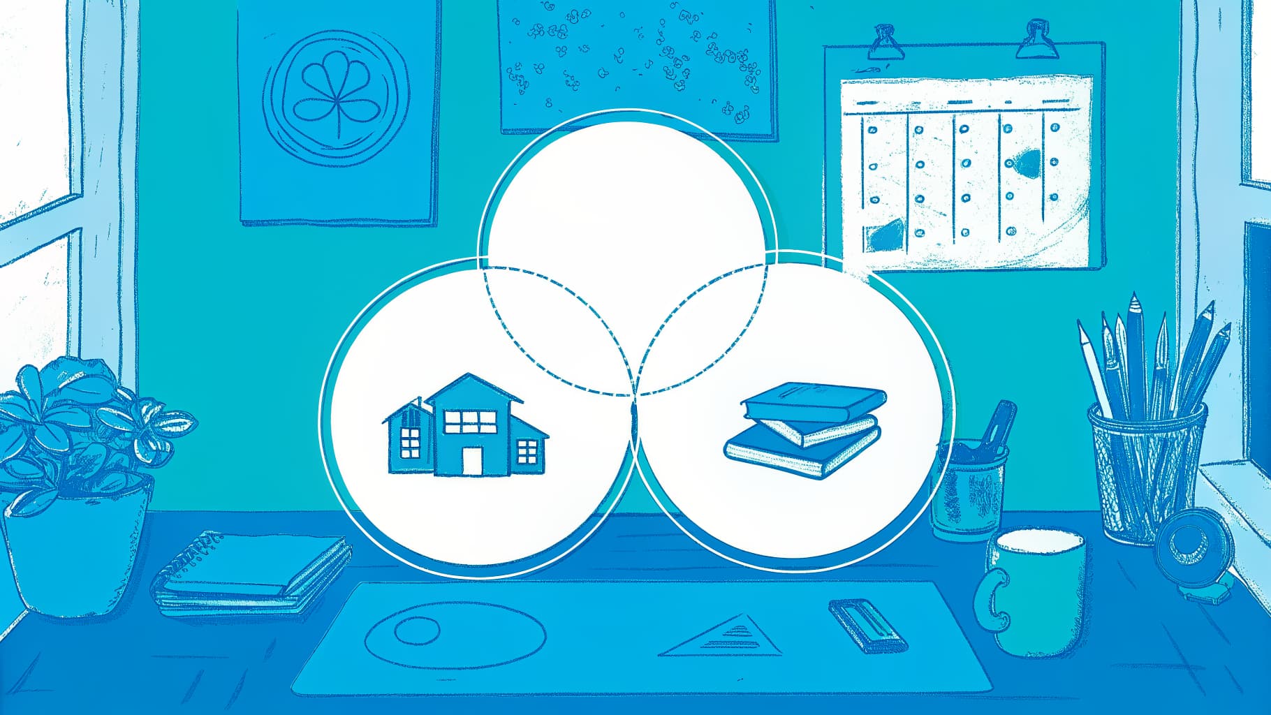 Three overlapping circles for school, major, and timeline converging into one aligned transfer plan