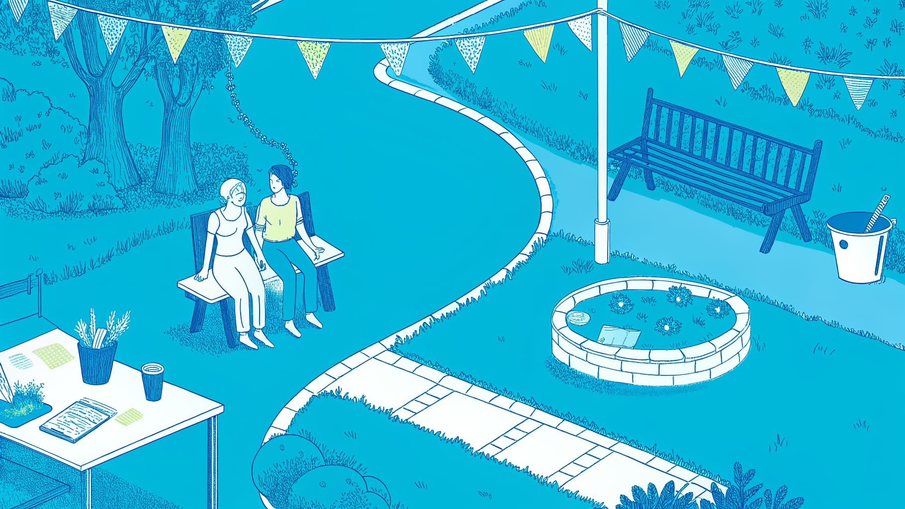 Transfer student's campus event path from orientation booth to club fair to conversation