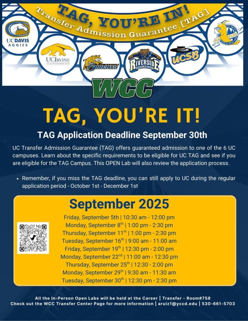 Transfer Admission Guarantee \- tag application window september