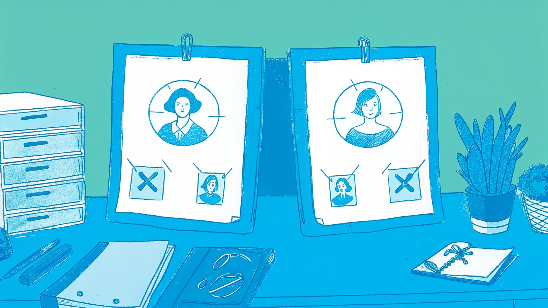 Two college-sealed contract documents linked by an arrow on a transfer planning desk