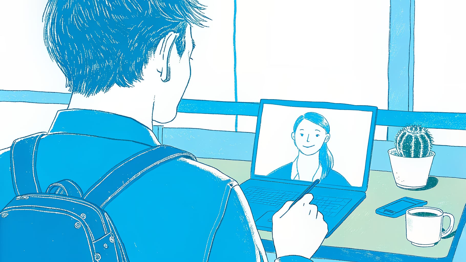 Student's detailed transfer plan on laptop contrasts advisor's limited generic checklist