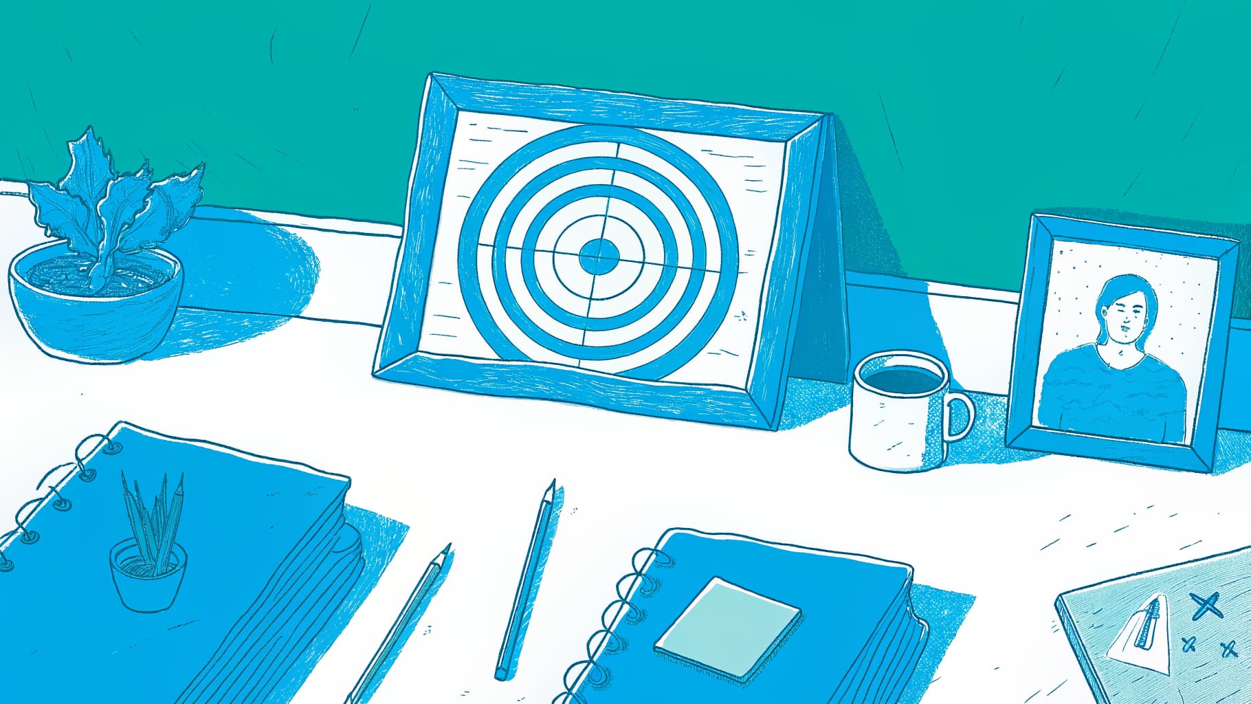 Bullseye target with school and major icons, pick your destination before any course