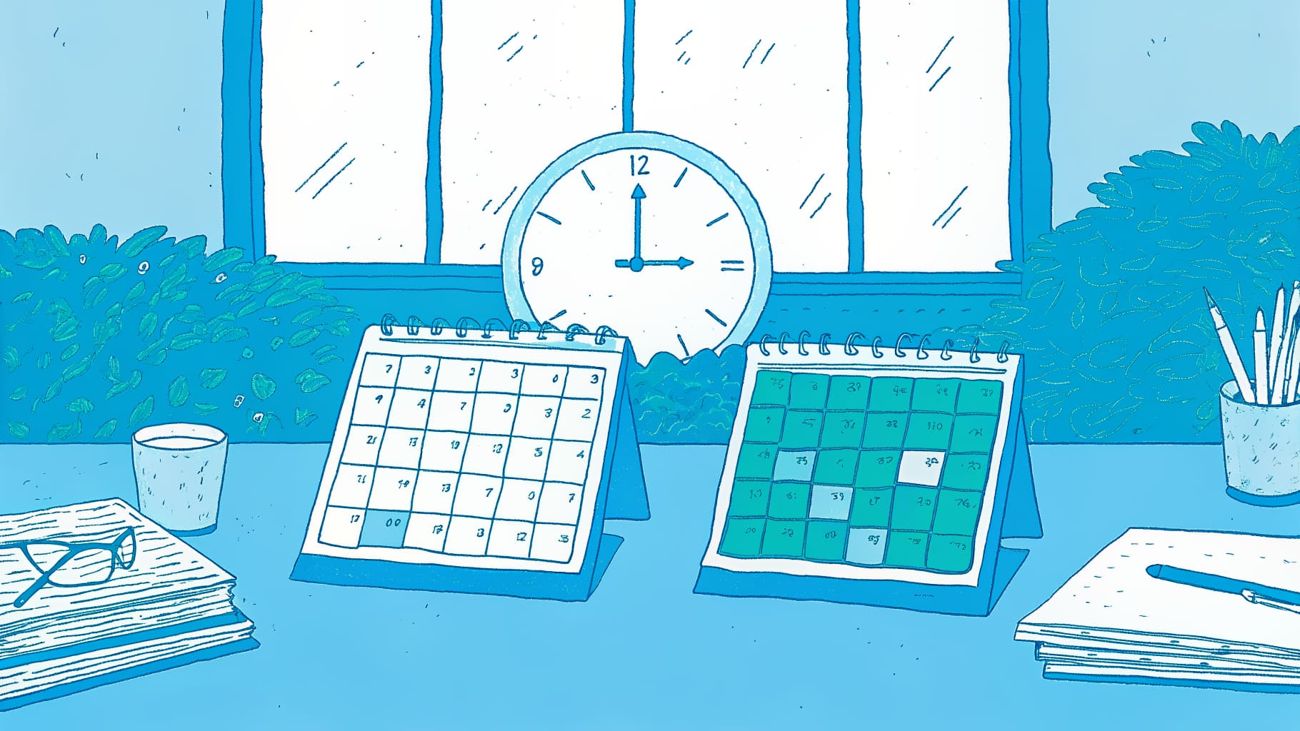 Clock and weekly time blocks showing credit hours as real weekly schedule commitments