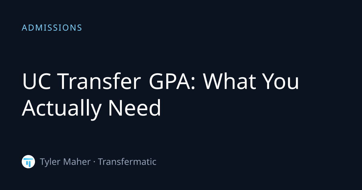 UC Transfer GPA: What You Actually Need by Campus and Major | Transfermatic